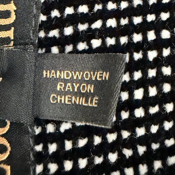 Loominus Handwovens Cardigan Women's XS Black Print Chenille Sweater Blazer - Picture 5 of 12